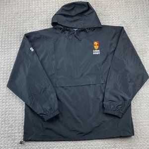 Champion Windbreaker Jacket Men 2XL Black Lords Rugby Hoodie 1/4 Zip Lightweight